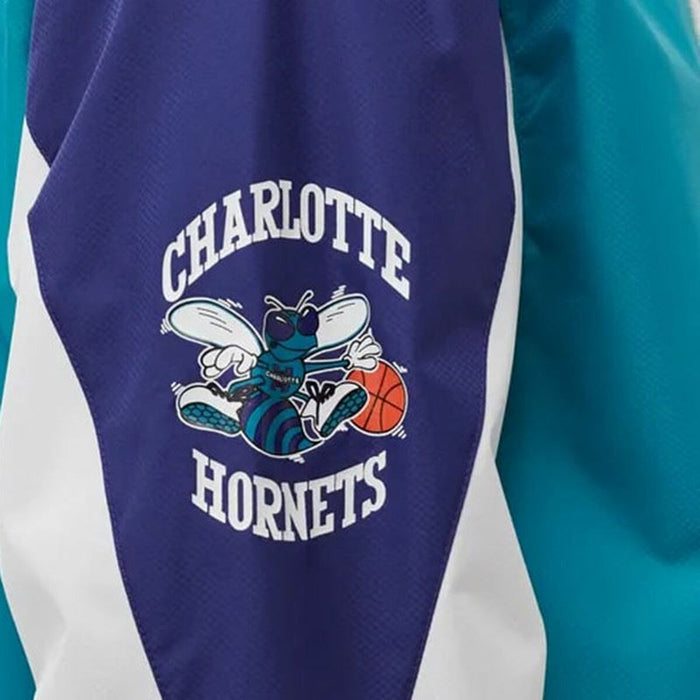 Jachetă Sport de Bărbați Mitchell & Ness Charlotte Hornets Albastru Turquoise