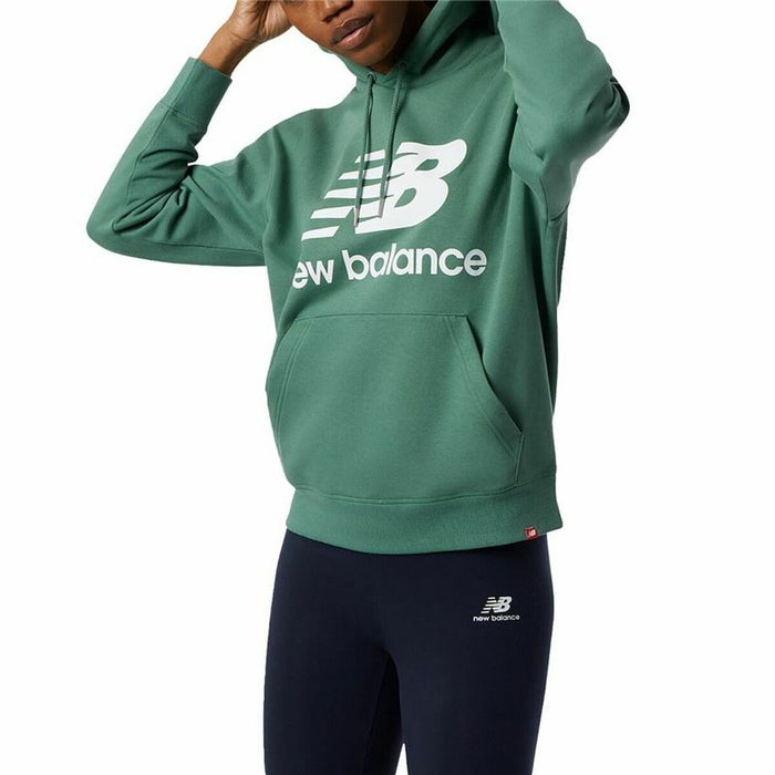 Hanorac cu Glugă Bărbați New Balance Essentials Stacked Logo Verde inchis