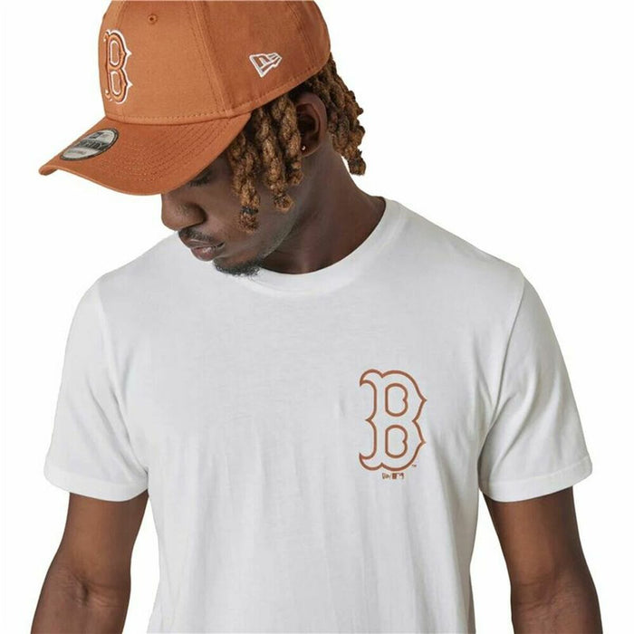 Tricou cu Mânecă Scurtă Bărbați New Era Boston Red Sox  Alb