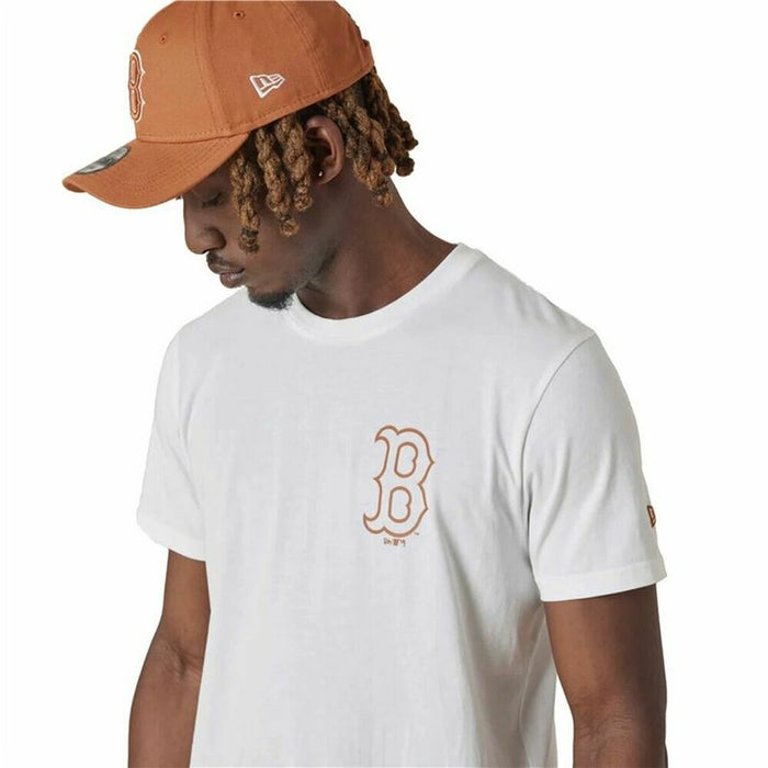 Tricou cu Mânecă Scurtă Bărbați New Era Boston Red Sox  Alb