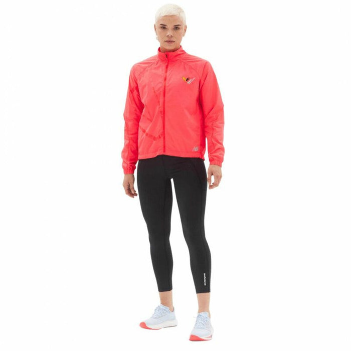 Jachetă Sport de Damă New Balance  Printed Impact Run Portocaliu
