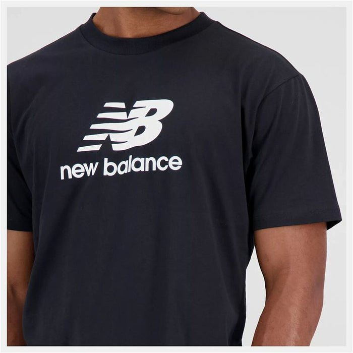 Tricou cu Mânecă Scurtă Bărbați New Balance Essentials Stacked Logo Negru