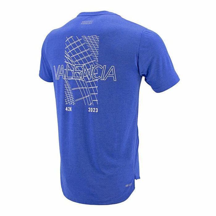 Tricou cu Mânecă Scurtă Bărbați New Balance Valencia Marathon Albastru