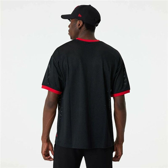 Tricou de baschet New Era NBA Mesh Chicago Bulls Negru