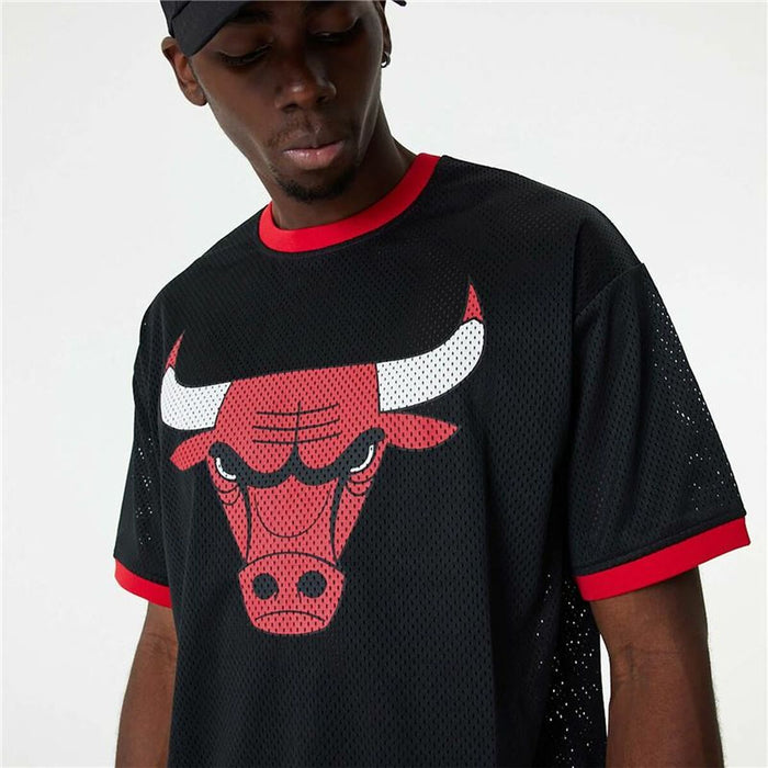 Tricou de baschet New Era NBA Mesh Chicago Bulls Negru