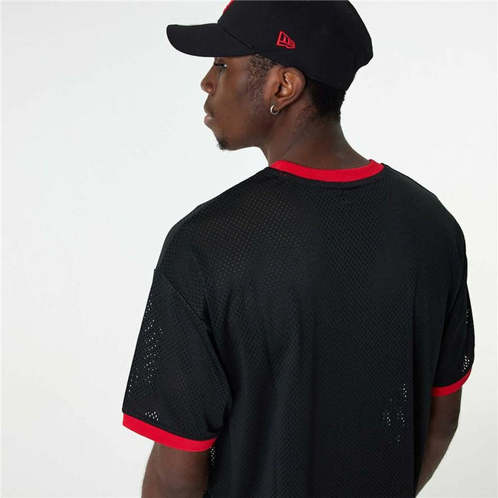 Tricou de baschet New Era NBA Mesh Chicago Bulls Negru