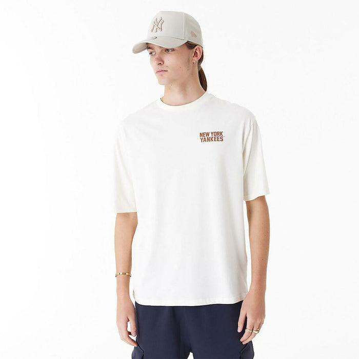 Tricou cu Mânecă Scurtă Bărbați New Era  WORDMARK OS TEE NEYYAN 60435536  Alb