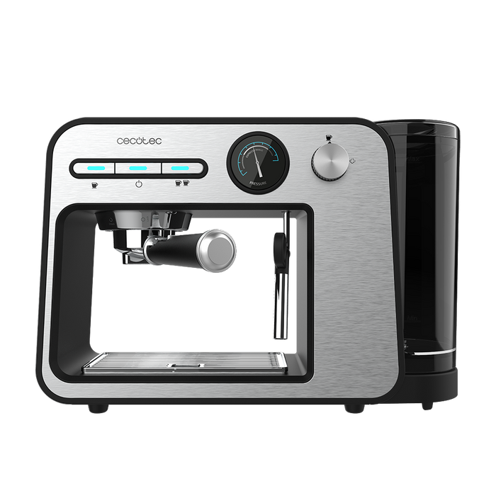 Espressor Cecotec Power Espresso 20 Square, 1450 W, 20 bari, rezervor 1 l, oțel