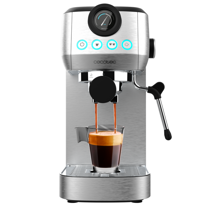 Espressor Cecotec Power Espresso 20 Steel Pro, 1,3 l, 1350 W, 20 bar, oțel