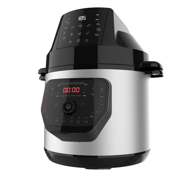 Oală electrică programabilă cu friteuză Cecotec Olla GM H Fry, 6 l, 27 de moduri de gătire, oțel