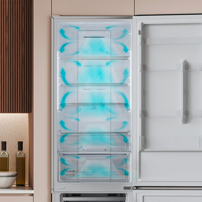 Frigider combină Cecotec Bolero CoolMarket Combi 356 Grey Glass E, 356 l, Total No Frost, clasa E, gri