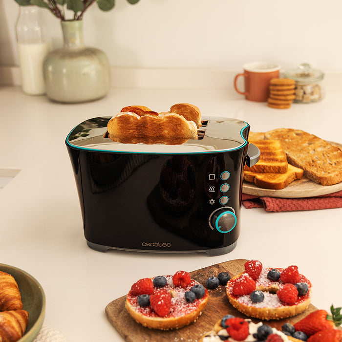 Prăjitor de pâine Cecotec Toast&Taste Double B, 650 W, 2 felii, 7 trepte, negru