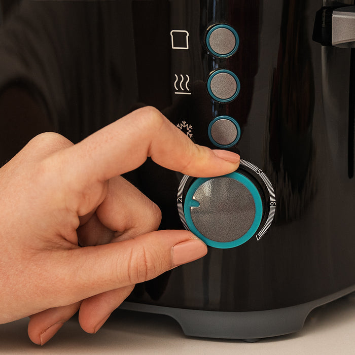 Prăjitor de pâine Cecotec Toast&Taste Double B, 650 W, 2 felii, 7 trepte, negru