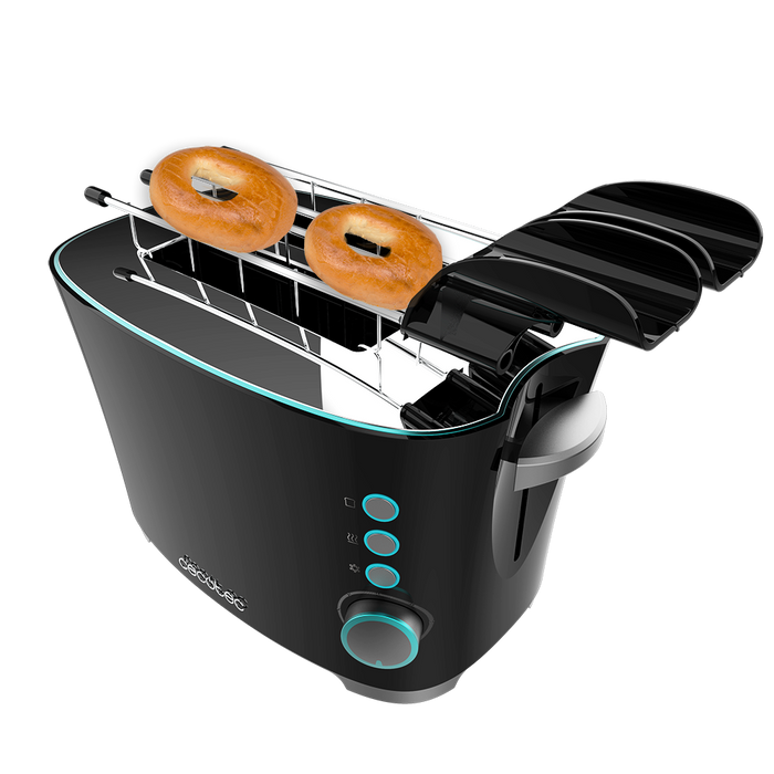 Prăjitor de pâine Cecotec Toast&Taste Double B, 650 W, 2 felii, 7 trepte, negru