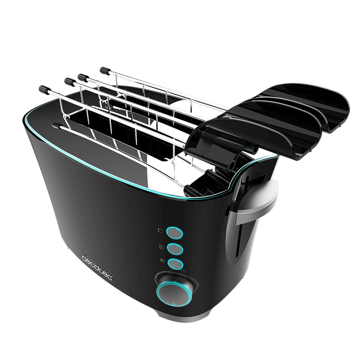 Prăjitor de pâine Cecotec Toast&Taste Double B, 650 W, 2 felii, 7 trepte, negru