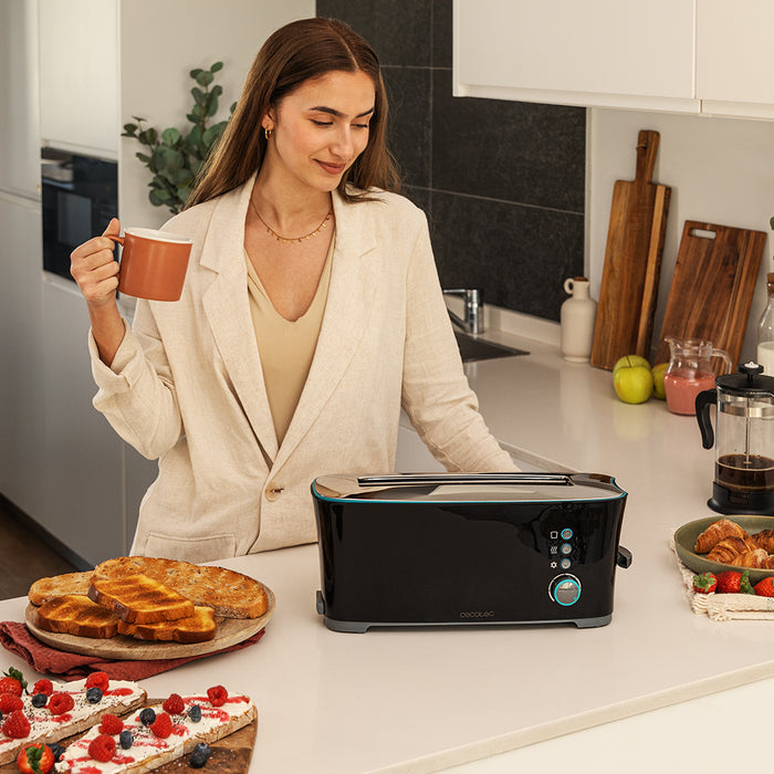 Prăjitor de pâine Cecotec Toast&Taste Extra B, 1000 W, 2 felii, 7 trepte, negru