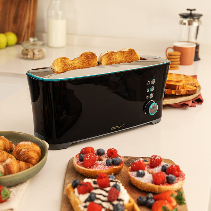 Prăjitor de pâine Cecotec Toast&Taste Extra B, 1000 W, 2 felii, 7 trepte, negru