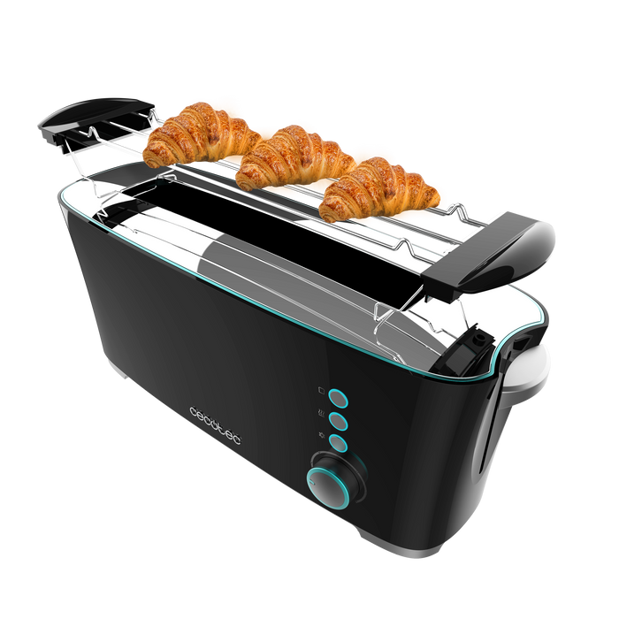 Prăjitor de pâine Cecotec Toast&Taste Extra B, 1000 W, 2 felii, 7 trepte, negru