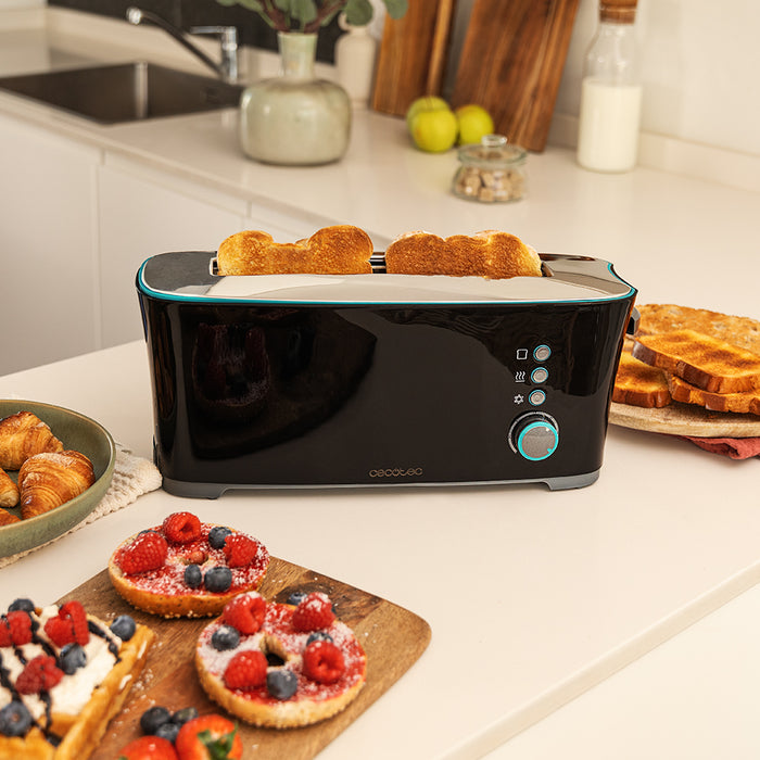 Prăjitor de pâine Cecotec Toast&Taste Extra B, 1000 W, 2 felii, 7 trepte, negru