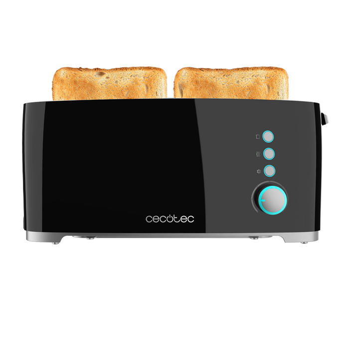 Prăjitor de pâine Cecotec Toast&Taste Extra B, 1000 W, 2 felii, 7 trepte, negru