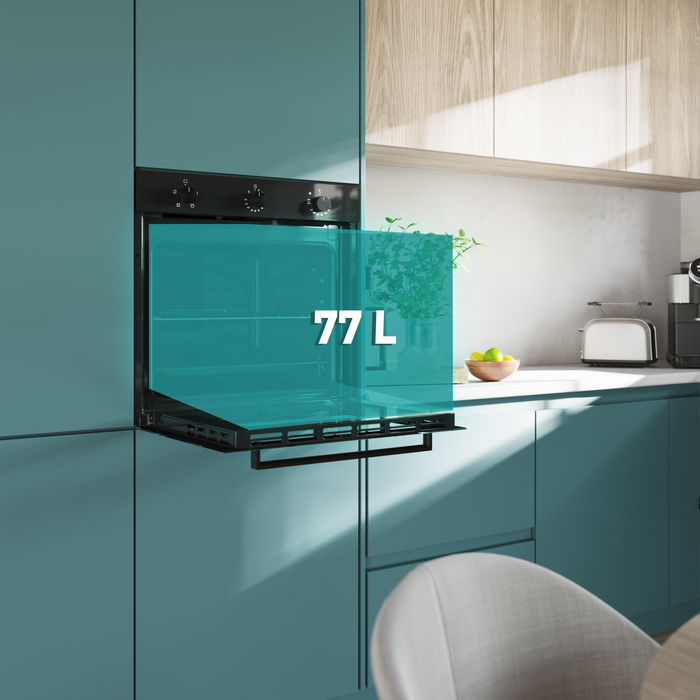 Cuptor încorporabil Cecotec Bolero Hexa C136000 Glass Black Time A, 77 l, 2800 W, clasa A, negru