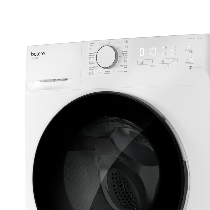 Mașină de spălat rufe cu uscător Cecotec Bolero Wash&Dry 10700 Inverter, 10 kg/7 kg, 1500 rpm, clasa D, albă