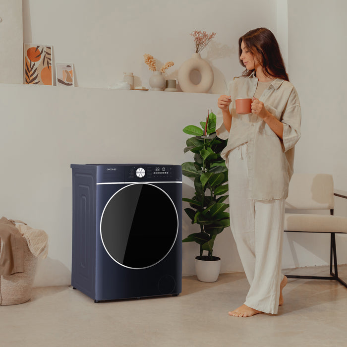 Mașină de spălat rufe cu uscător Cecotec Bolero Wash&Dry 8580 Inverter Ice Blue, 8 kg/5 kg, 1400 rpm, 16 programe, clasa D