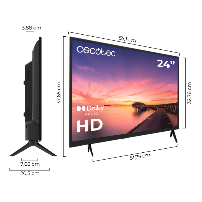 Televizor LED Cecotec TV 0 Series 0024, 24 inchi, HD, clasa E