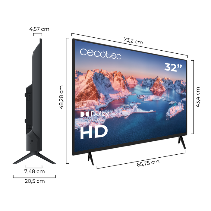 Televizor LED Cecotec TV 0 Series 0032S, 32”, HD, clasa E