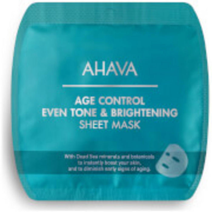 Mască facială Ahava Age Control Even Tone & Brightening, tip șervețel, iluminatoare, 17 g