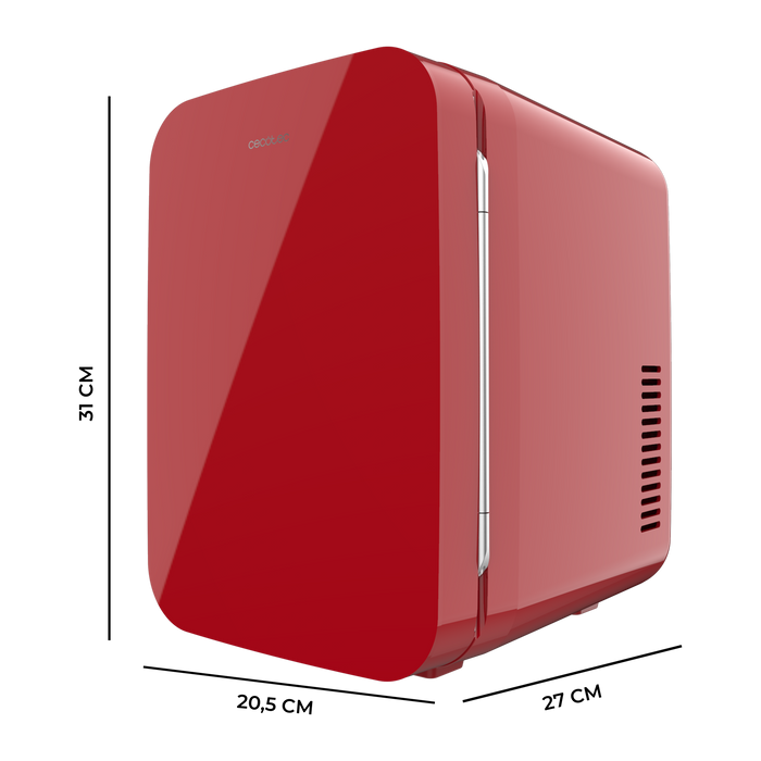 Mini frigider Cecotec Bolero MiniCooling 6L Bahamas Red, 6 l, 12–220 V, răcire și încălzire, roșu