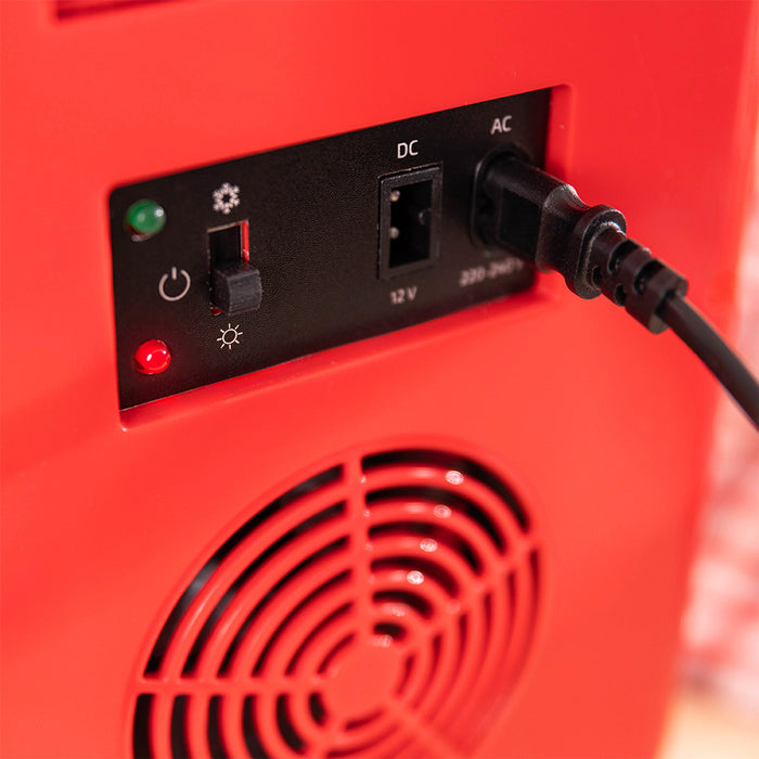 Mini frigider Cecotec Bolero MiniCooling 6L Bahamas Red, 6 l, 12–220 V, răcire și încălzire, roșu
