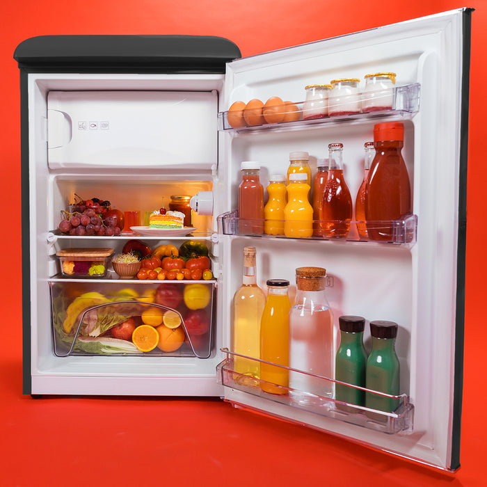Frigider retro mini Cecotec Bolero CoolMarket TT Origin 110 Black E, 110 l, clasa E, negru