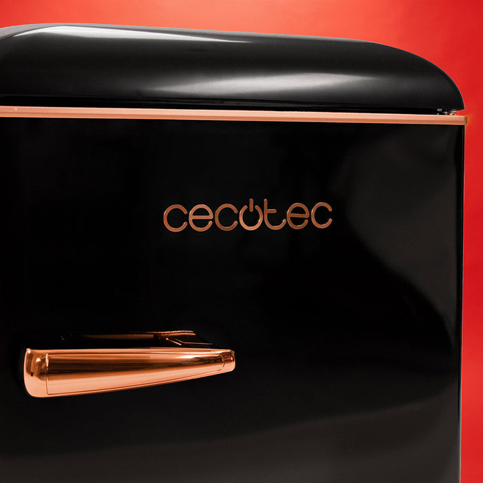 Frigider retro mini Cecotec Bolero CoolMarket TT Origin 110 Black E, 110 l, clasa E, negru