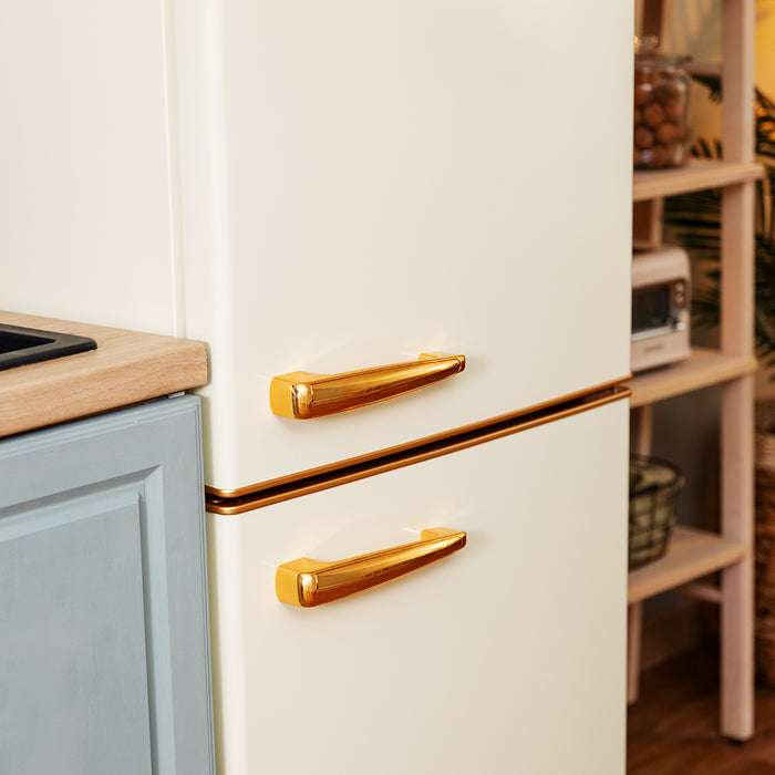 Frigider retro combinat Cecotec Bolero CoolMarket Combi Origin 300 Beige E, 300 l, clasa E, 191,5 cm, bej