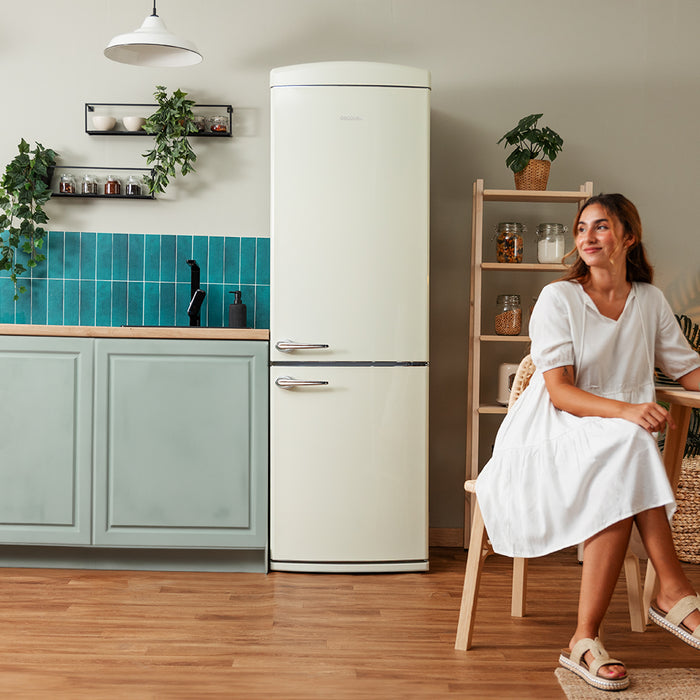 Frigider combină retro Cecotec Bolero CoolMarket Combi Origin 294+ Beige E, 294 l, Total No Frost, clasa E, bej