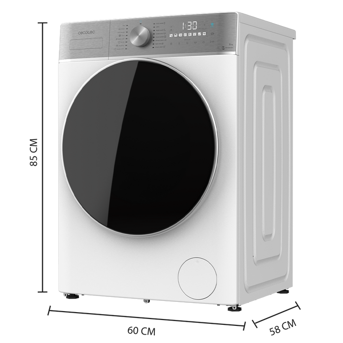 Mașină de spălat rufe Cecotec Bolero DressCode 9800 Inverter A, 9 kg, 1400 rpm, clasa A, albă