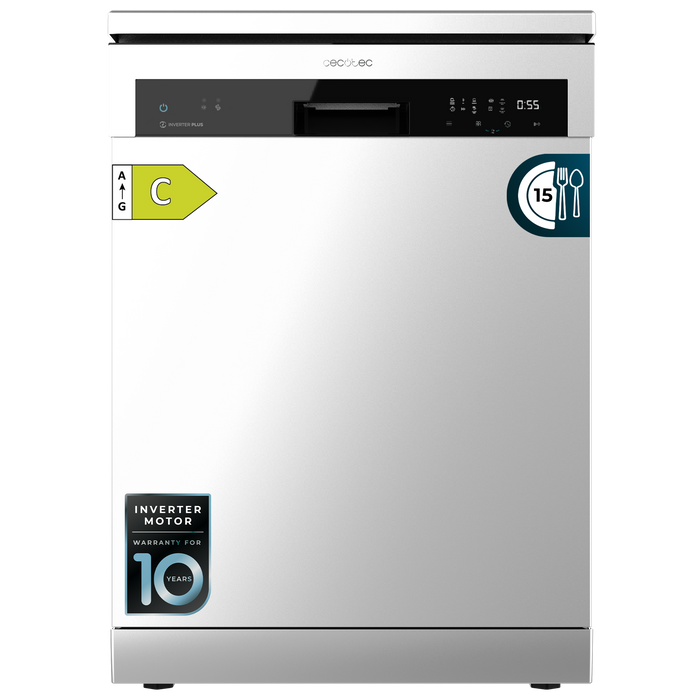 Mașină de spălat vase Cecotec Bolero Aguazero 6500 Inox C, 15 seturi, 6 programe, clasa C, inox