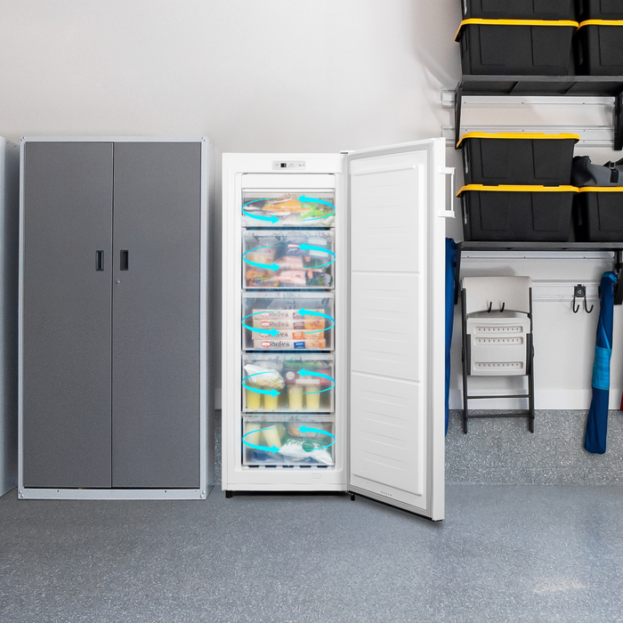 Congelator vertical Cecotec Bolero CoolMarket UF 155 White E, 155 l, Total No Frost, clasa E, alb