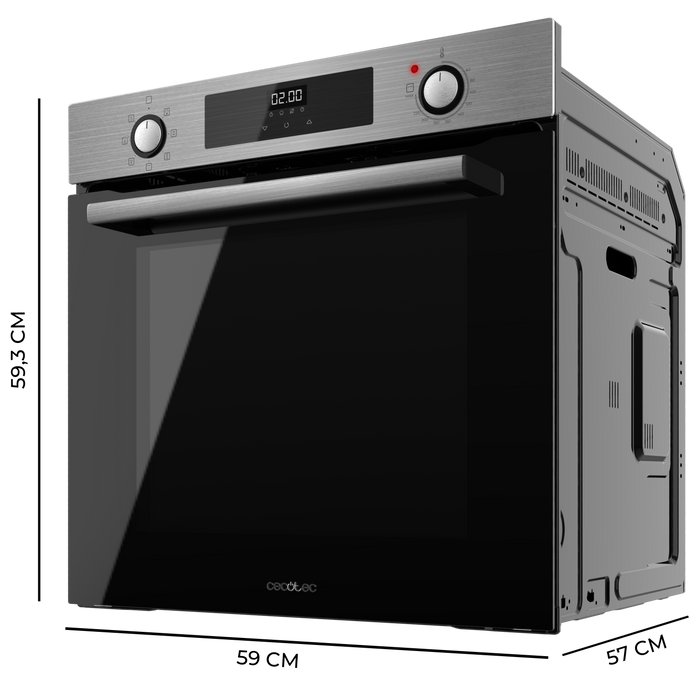 Cuptor încorporabil multifuncțional Cecotec Bolero Hexa M226000 Inox A, 72 l, 2800 W, clasa A, inox