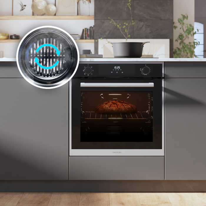Cuptor încorporabil multifuncțional Cecotec Bolero Hexa M226000 Edge A, 72 l, 2800 W, clasa A, inox