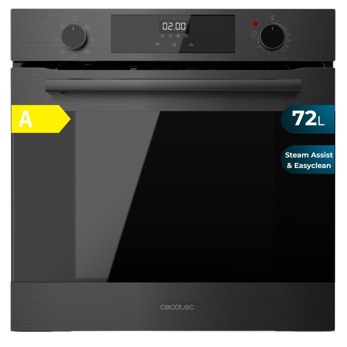 Cuptor încorporabil multifuncțional Cecotec Bolero Hexa M226000 Matt A, 72 l, 2800 W, clasa A, negru mat