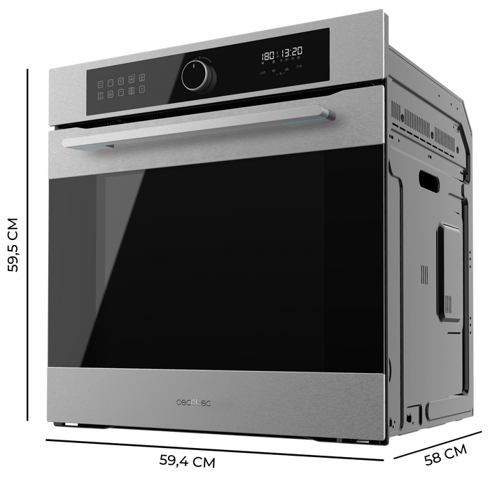 Cuptor încorporabil cu funcție Airfryer Cecotec Bolero Hexa AF316000 Inox A, 72 l, 11 funcții, clasa A