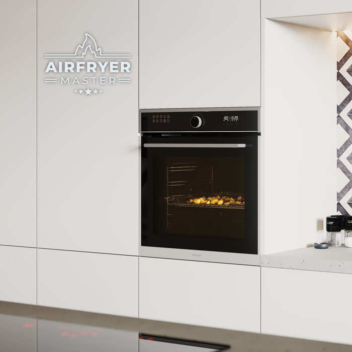 Cuptor încorporabil cu funcție Air Fryer Cecotec Bolero Hexa AF316000 Edge A, 81 l, 11 funcții, clasa A, inox