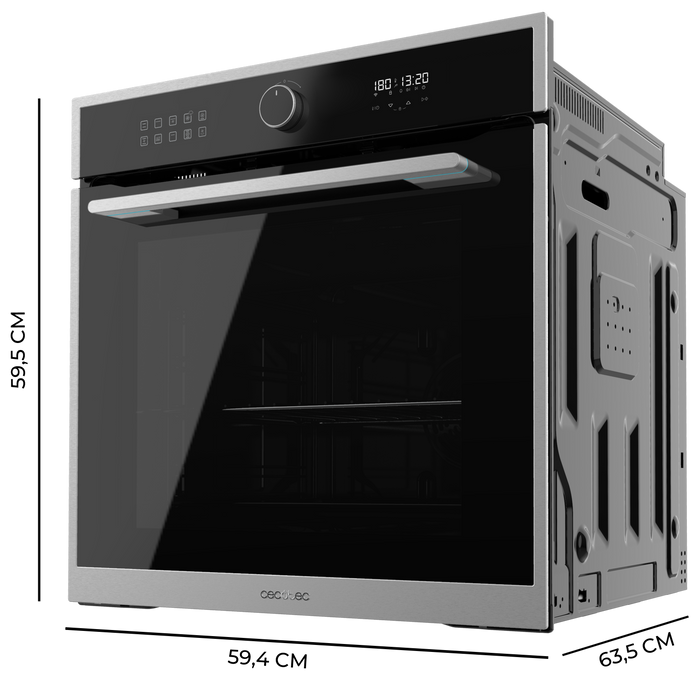 Cuptor încorporabil cu funcție Air Fryer Cecotec Bolero Hexa AF316000 Edge A, 81 l, 11 funcții, clasa A, inox