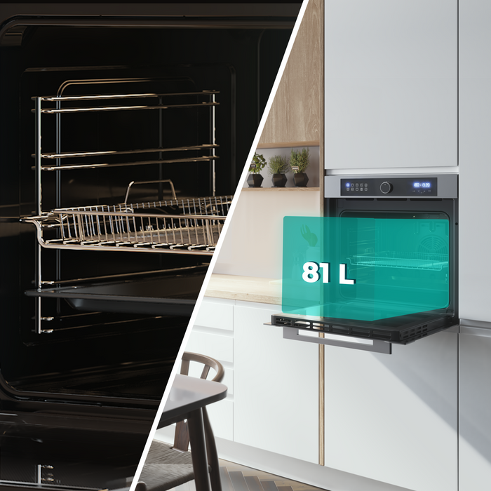 Cuptor încorporabil cu Air Fryer Cecotec Bolero Hexa AF316000 Matt A, 81 l, 11 funcții, clasa A, negru mat
