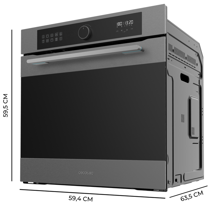 Cuptor încorporabil cu Air Fryer Cecotec Bolero Hexa AF316000 Matt A, 81 l, 11 funcții, clasa A, negru mat
