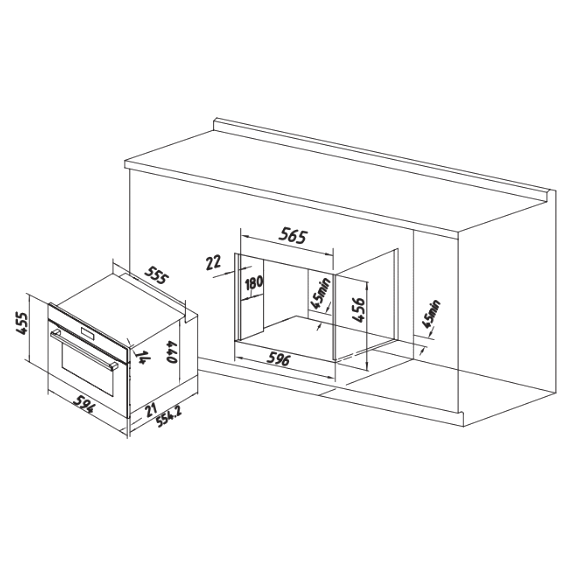 Cuptor încorporabil multifuncțional Cecotec Bolero Hexa M224500 Edge A, 53 l, 2600 W, 7 funcții, clasa A