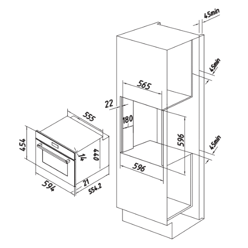 Cuptor încorporabil multifuncțional Cecotec Bolero Hexa M224500 Edge A, 53 l, 2600 W, 7 funcții, clasa A