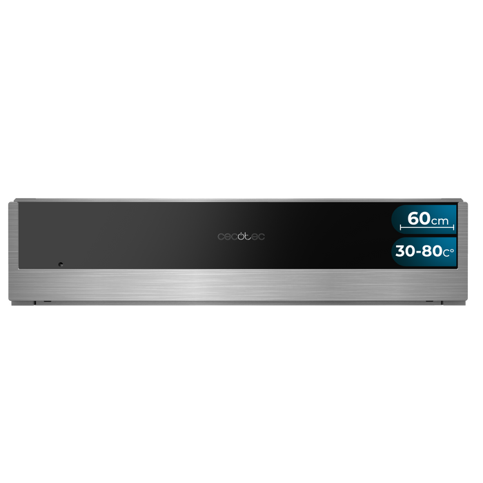 Sertar încălzitor încorporabil Cecotec Bolero Hexa WD Edge, 60 cm, 30–80 °C, negru
